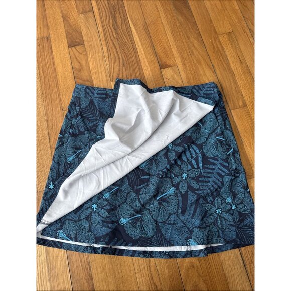 Rip Skirt Length 2 Maui Moonlight Blue Floral Hibiscus Wrap Skirt Size X-Large - Picture 3 of 6
